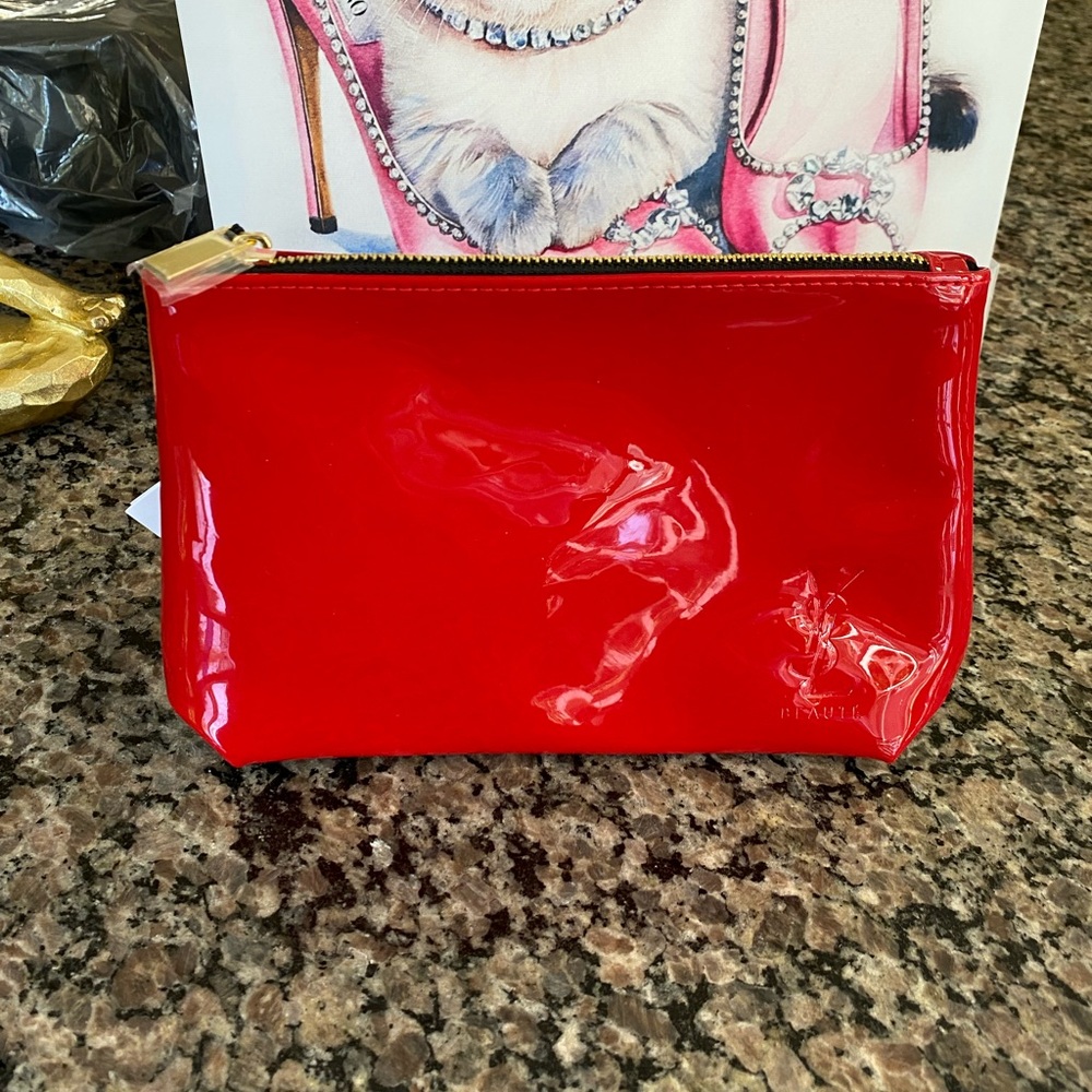 YSL Red Patent Leather Clutch